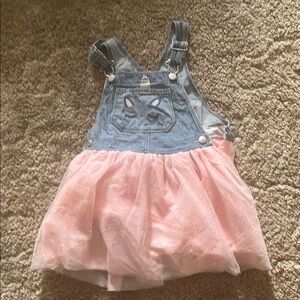 OshKosh B'gosh Pink and Blue Tulle Overall Dress